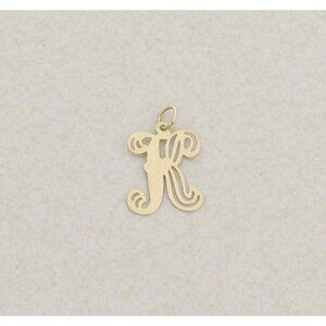 Pendant Only 14k Yellow Gold Letter 'K' Pendant Initial K Design 3/4" x 1/2"